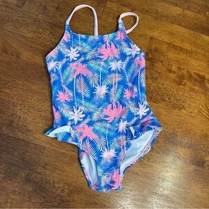 Shelloha Tropical Blue and Pink Kids Swimsuit size 6
